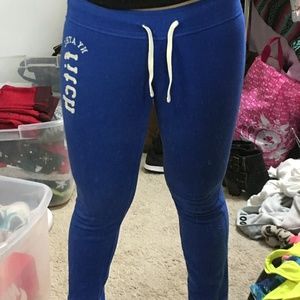 Blue tight fit sweatpants